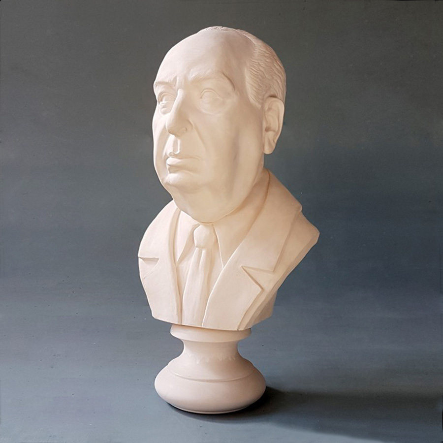 Purchase Alfred Hitchcock, Life Size Bust, hand made by The Modern Souvenir Company.